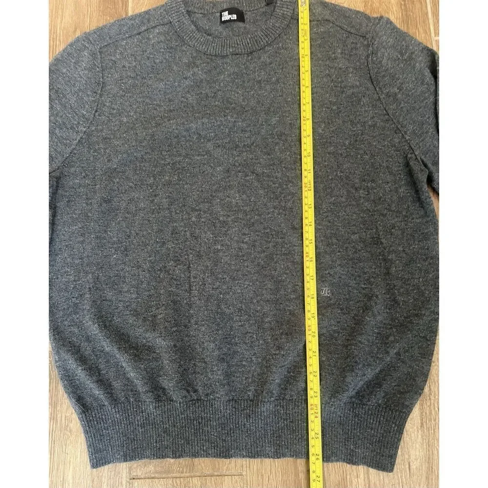 The Kooples Paris Wool Men’s‎ M Crew Neck Charcoal Gray Leather Patches Gift NWT